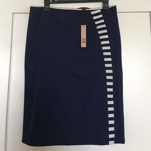 Rachel Roy bonded jersey navy blue pencil skirt