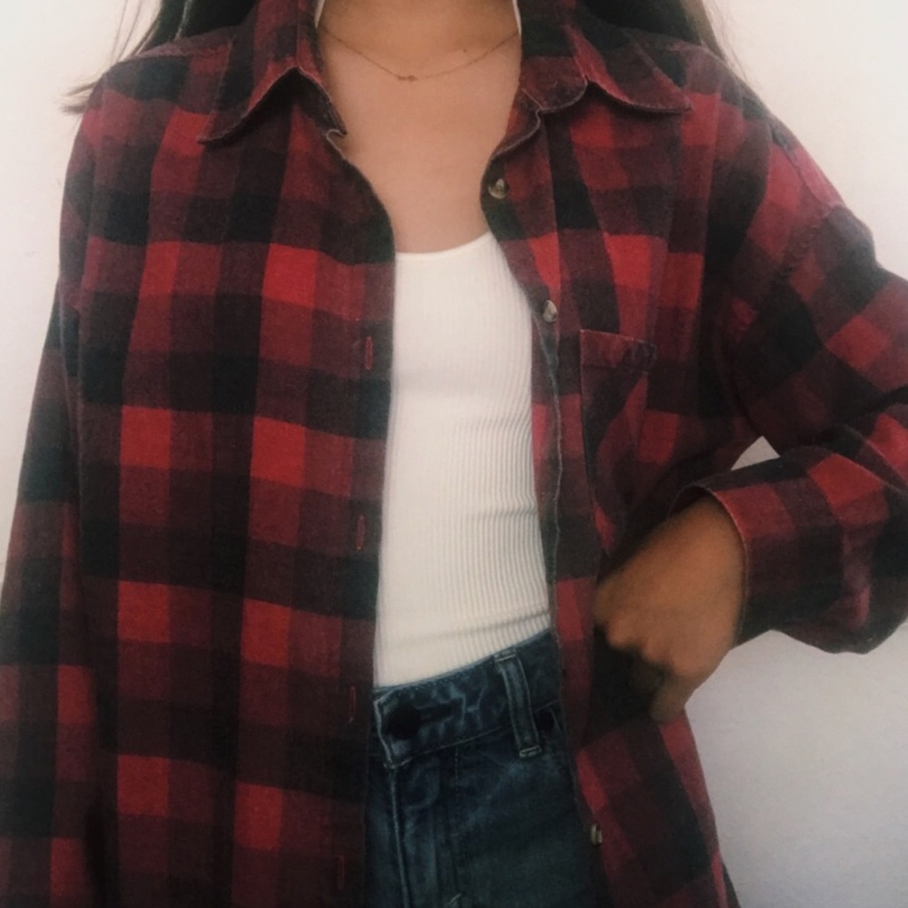 brandy Melville soft red and black flannel