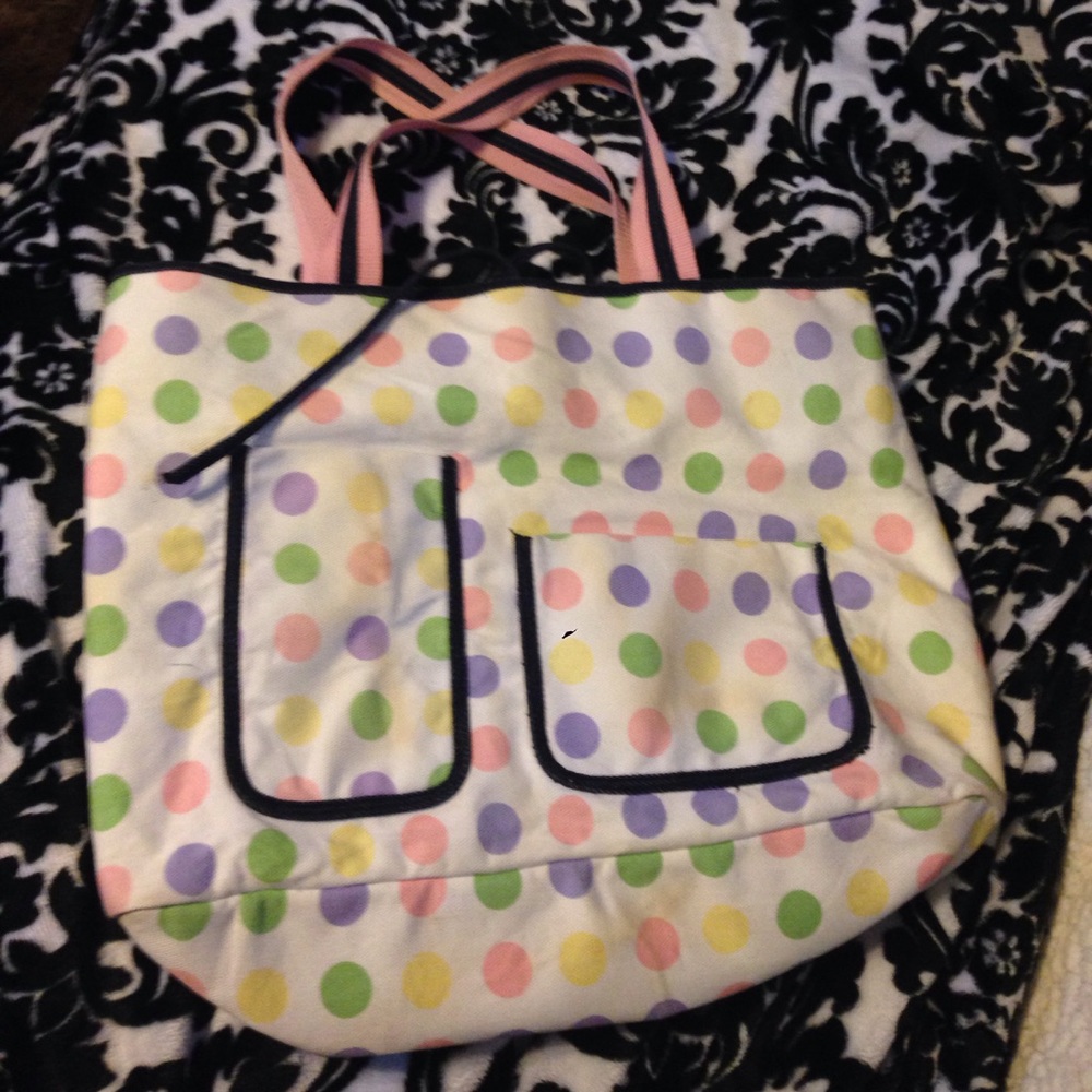 Victoria secret Denim and dots Tote