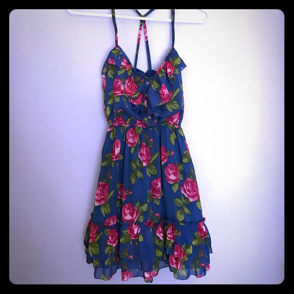 Abercrombie kids size large floral ruffed dress