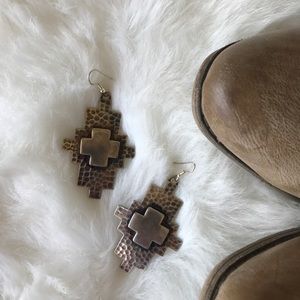 •new• western cross earrings