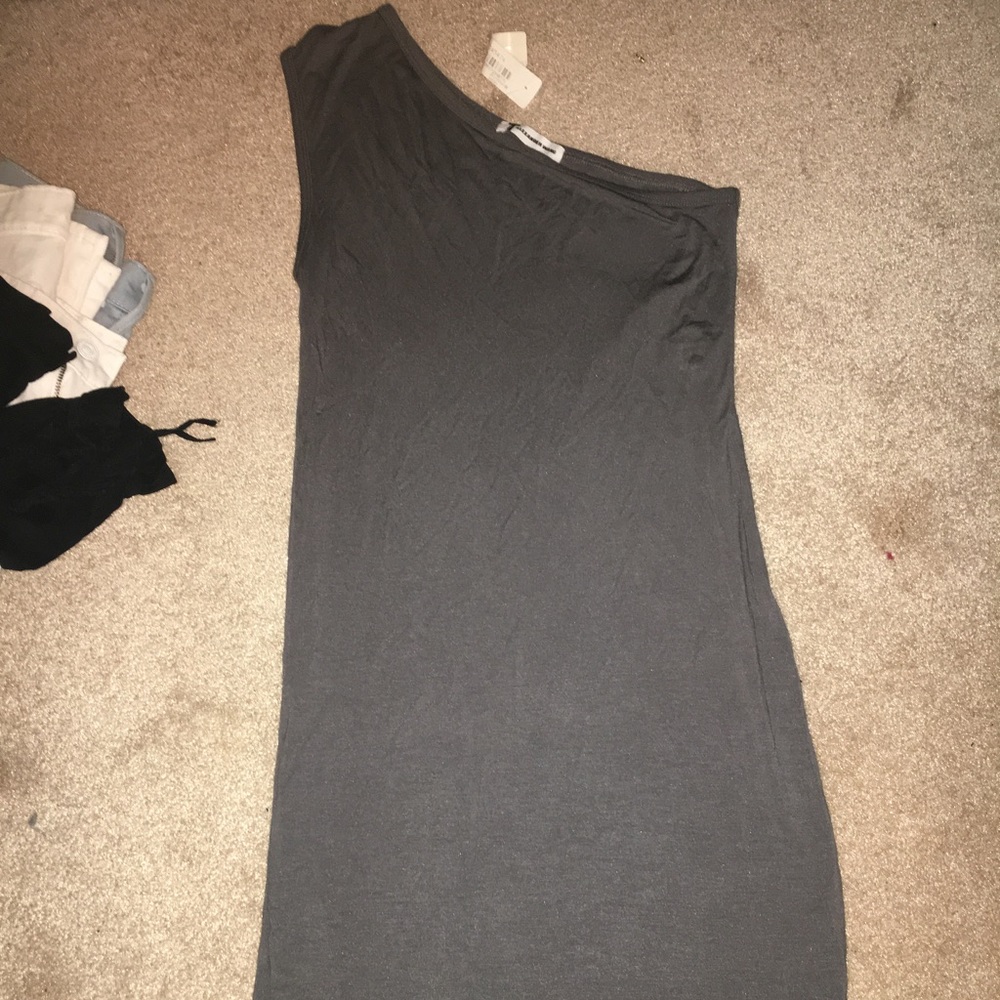 🔘ALEXANDER WANG one shoulder bodycon grey dress🔘