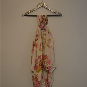Beige Floral Scarf