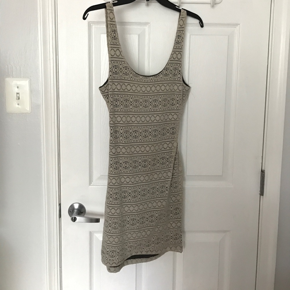 Cream Lace Backless BodyCon with Jersey Lining