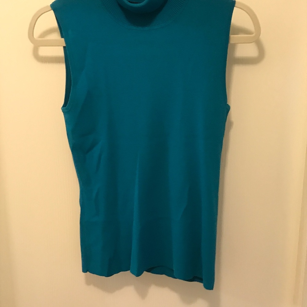 Teal turtleneck shell