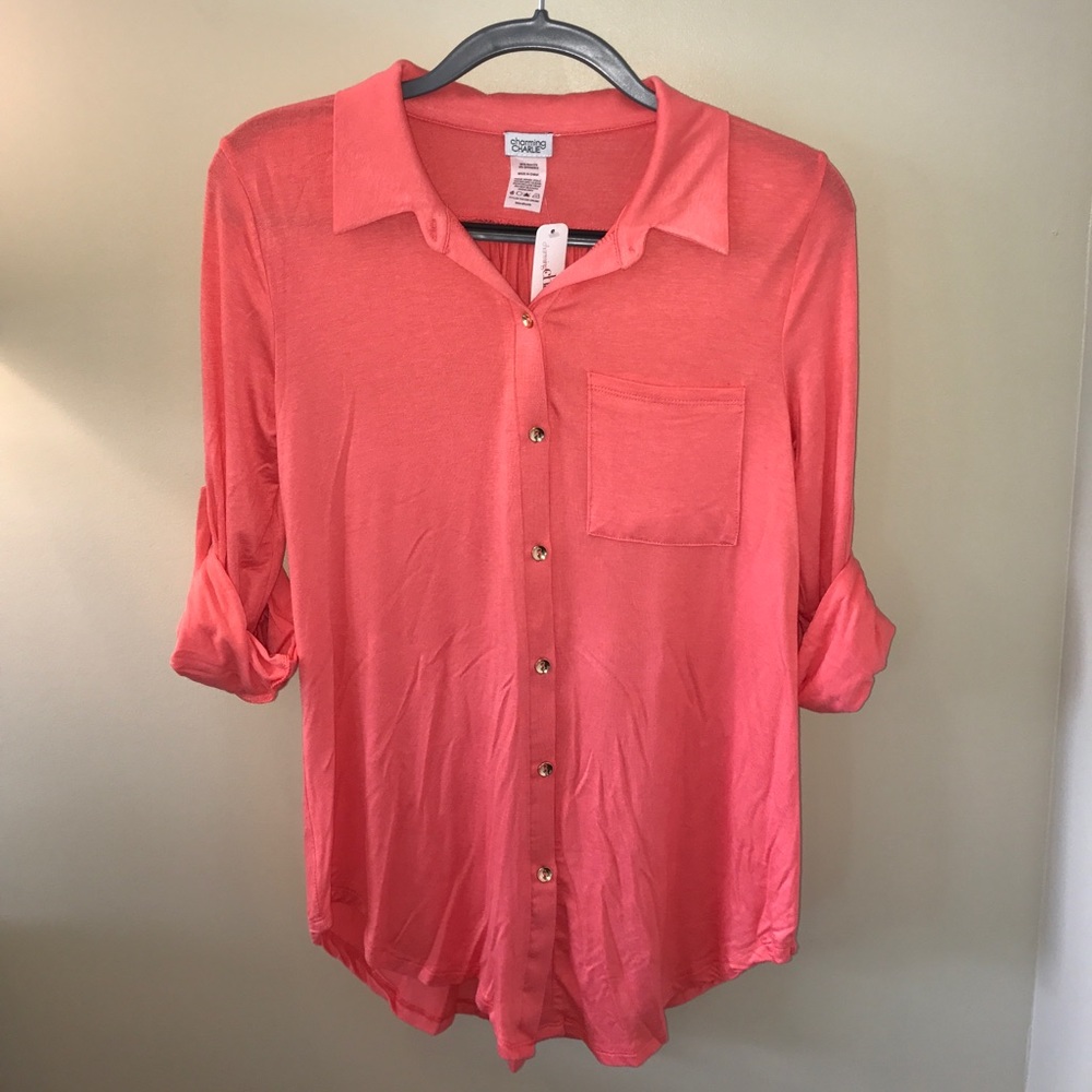 Button down tunic top