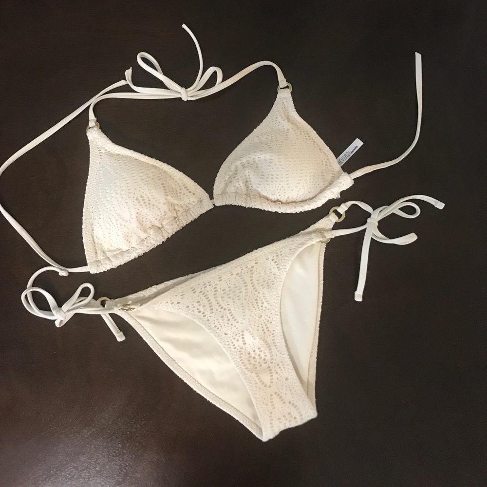 Forever 21 Cream Crochet Skimpy Bikini GUC