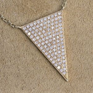 .24CT DIAMOND 14KT YELLOW GOLD TRIANGULAR NECKLACE