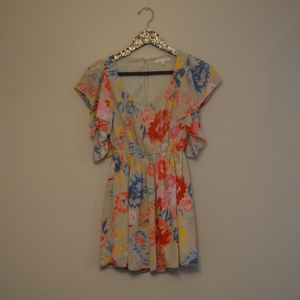 Beige Floral Dress