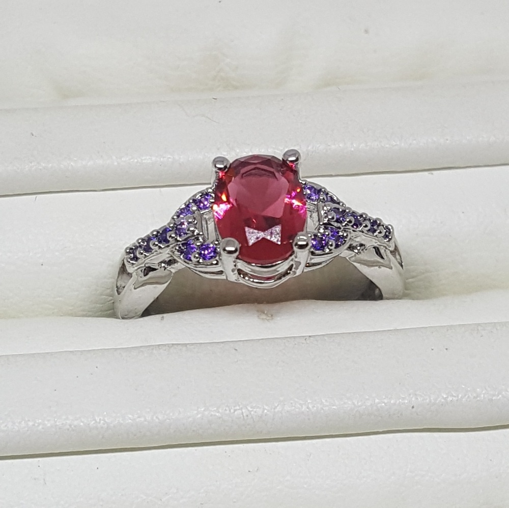 Red & Purple Dainty Ring