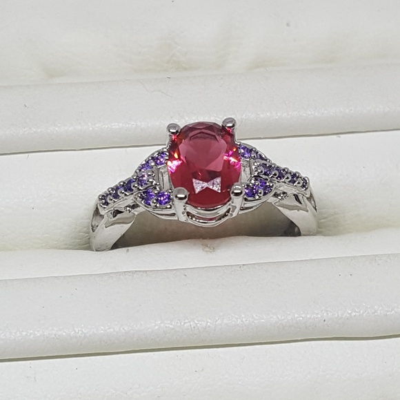 Red & Purple Dainty Ring - Picture 1 of 2