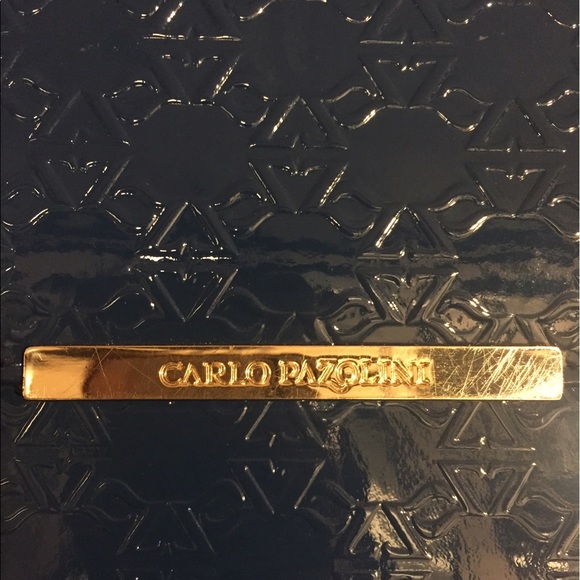 Carlo Pazolini blue patent clutch purse w dust bag - Picture 2 of 6