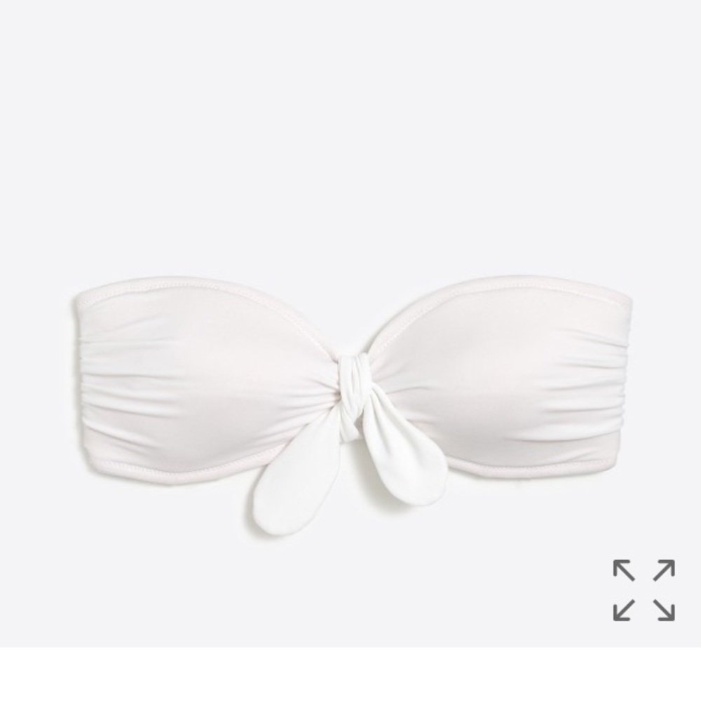 NWT J. Crew Factory White Bandeau Bikini Top