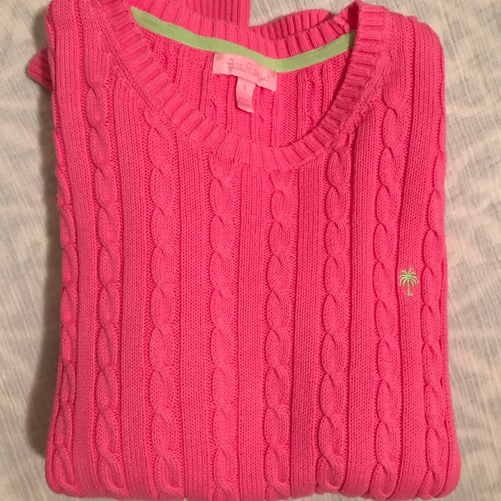 Lilly cable knit pink sweater