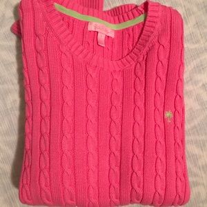 Lilly cable knit pink sweater