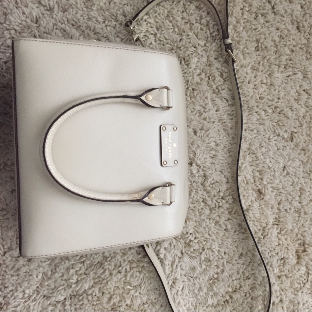 Nude Kate Spade satchel with detachable strap