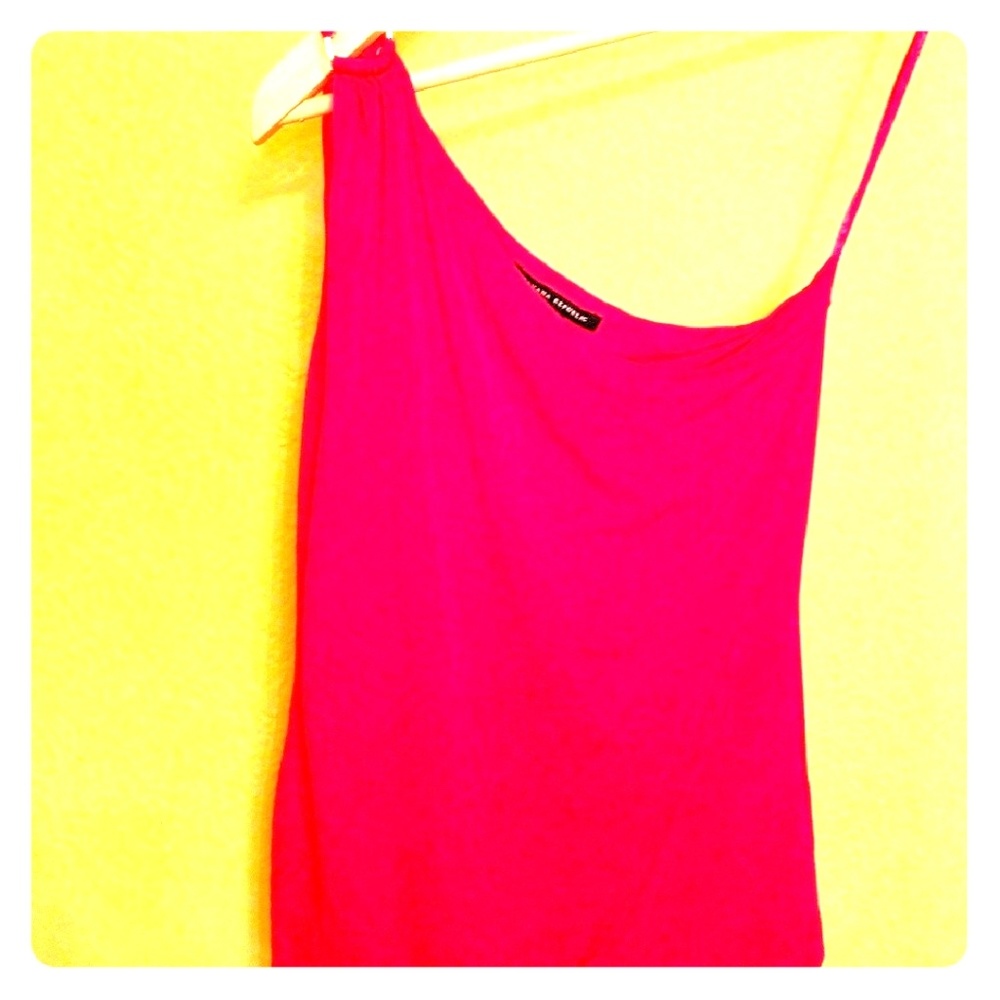 Banana Republic One Shoulder Red Top