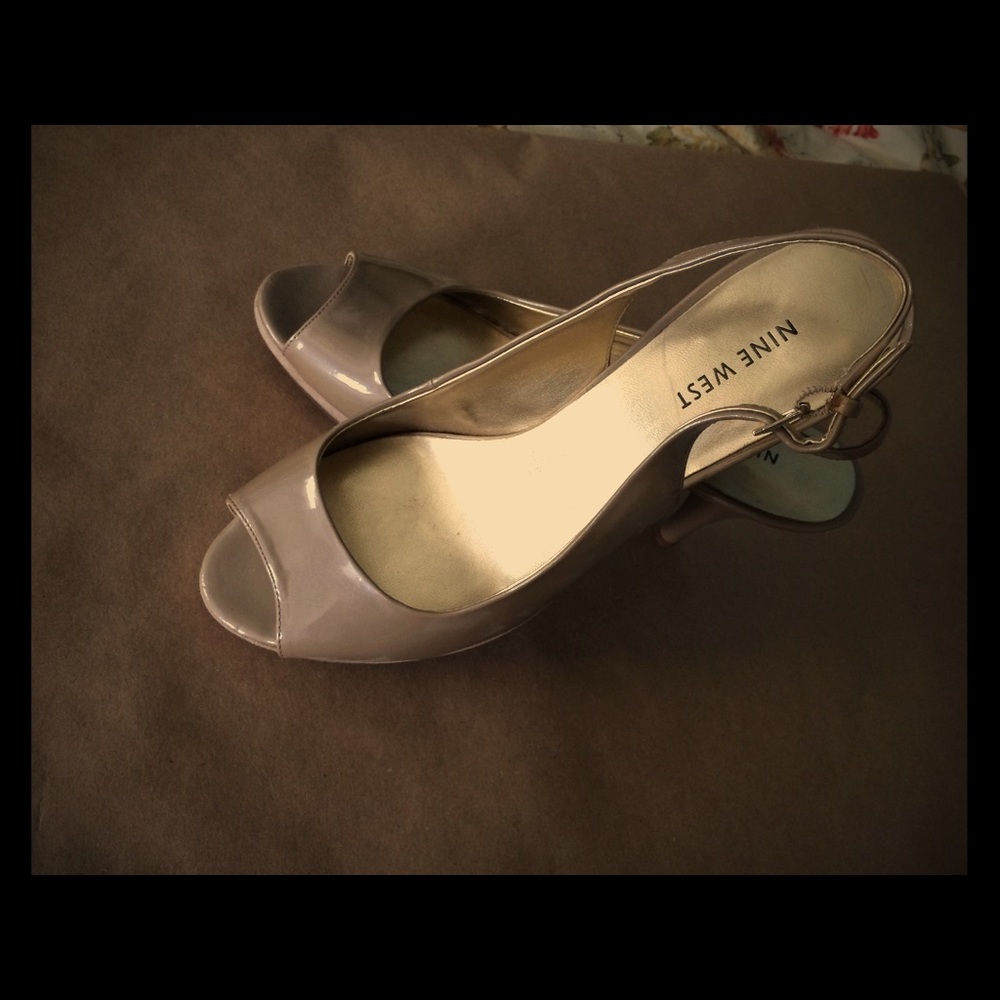 Nine West, slingback, peep toe, heels