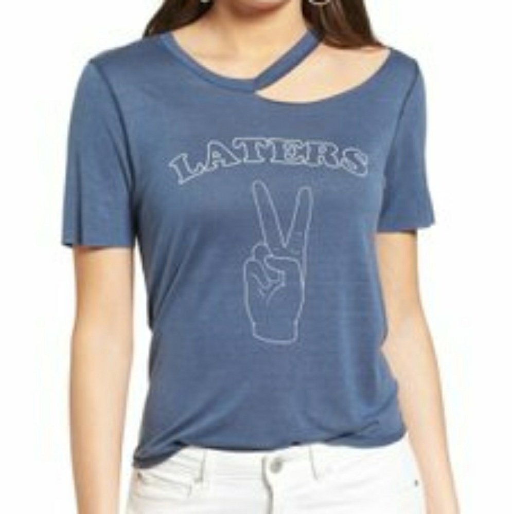 🆕️ Blue  Ripped StyleTee - Size M