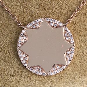 .17CT DIAMOND 14KT ROSE GOLD 3D FLOWER STAR PEDANT