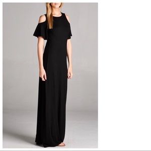 NWT $39 black maxi cold shoulder dress M-XL