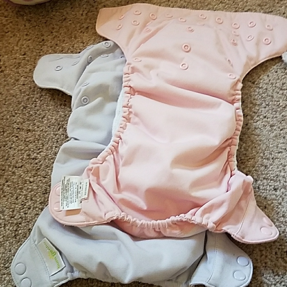 Bum genius 2 diapers light purple and pink