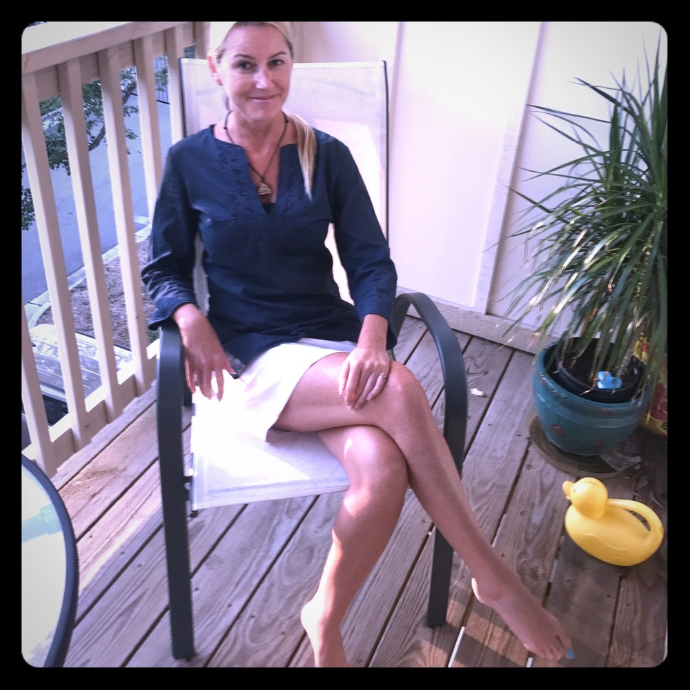 💥NY&CONavy Blue Peasant Shirt~XS