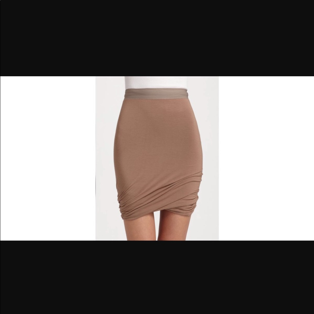 T by Alexander Wang Natural Ruched Pencil Skirt S
