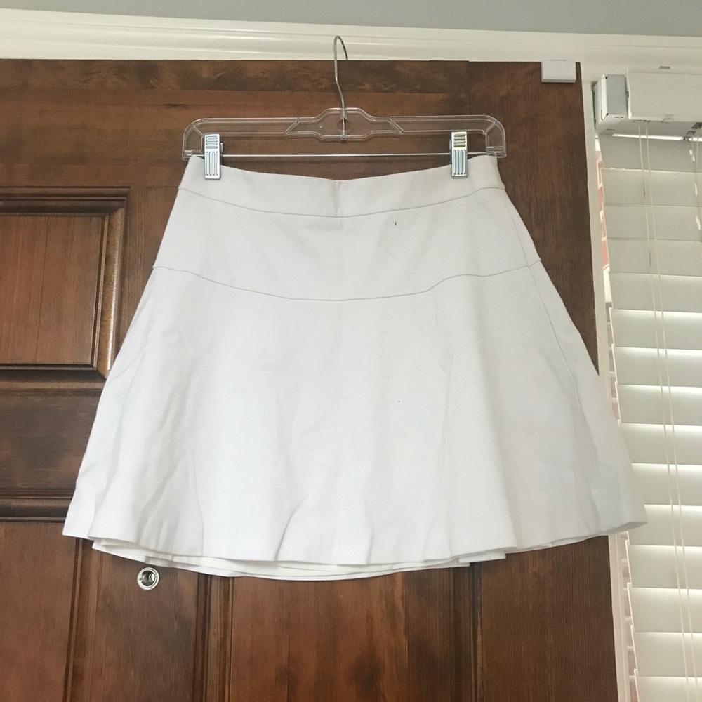Banana Republic white cotton flared skirt