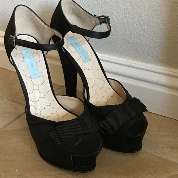 Betsey Johnson Shoes - Blue by Betsey Johnson Pouf Satin Platform Sandal