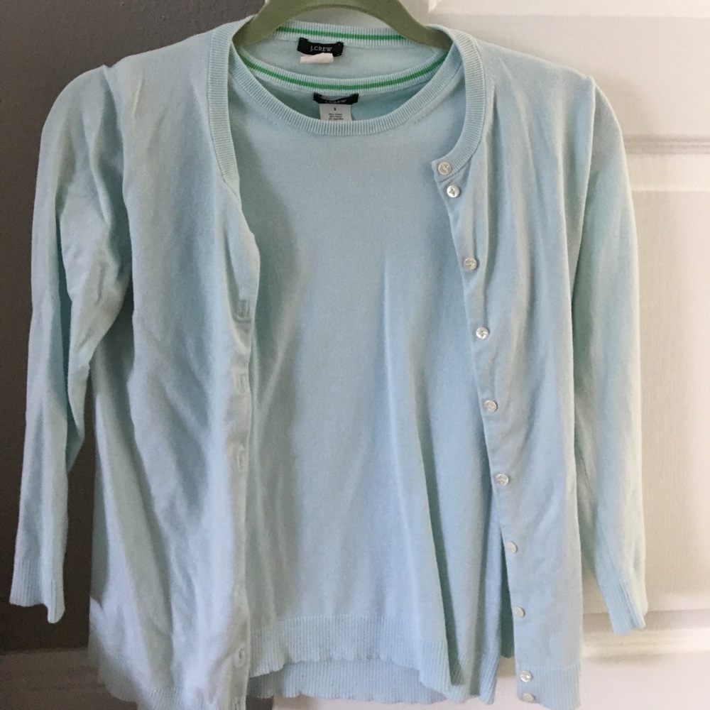 Jcrew classic Jackie cardigan and sleeveless top