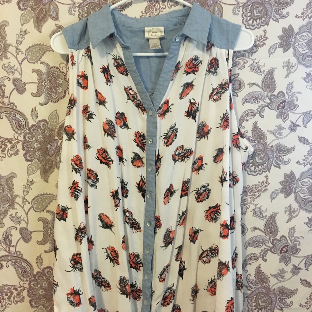 Rose Print Vest
