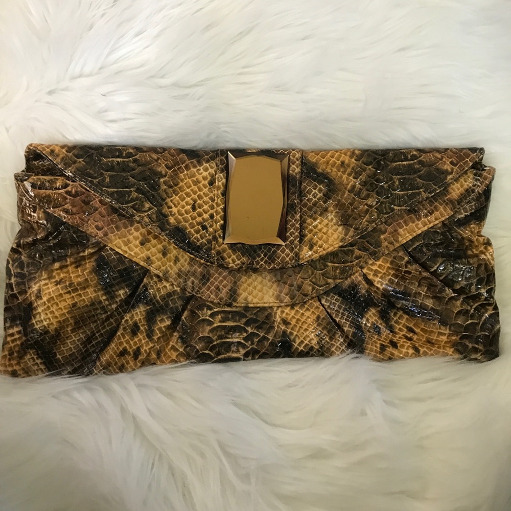 Jeweled Snakeskin Clutch