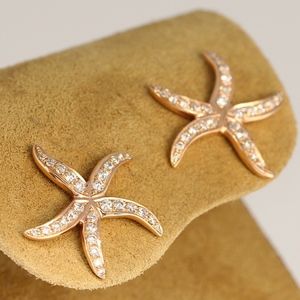 .47CT DIAMOND 14K ROSE GOLD STARFISH STUD EARRINGS