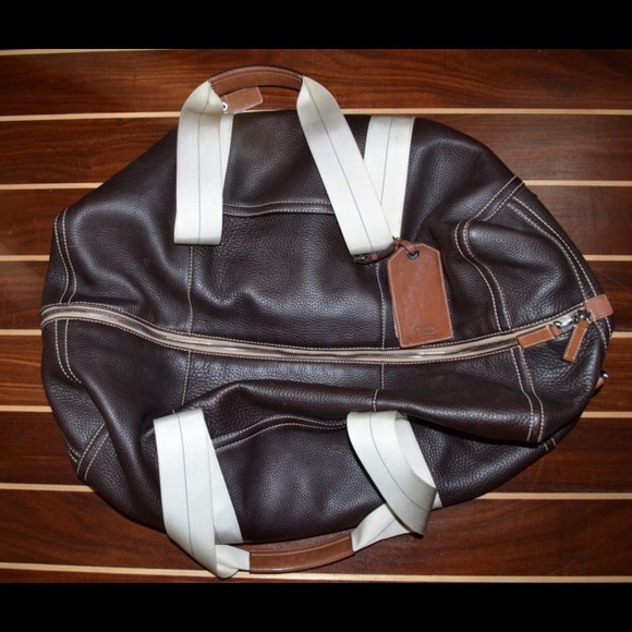 Coach Bags Large Brown Leather Coach Duffle Bag Suede Lining Poshmark