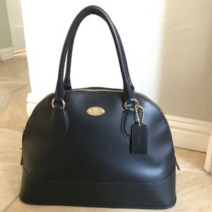 Coach Black leather dome satchel