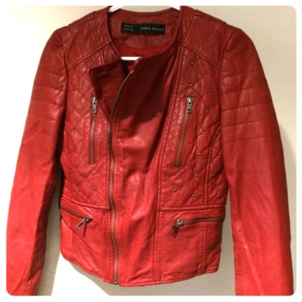 Red Lamb Leather Jacket