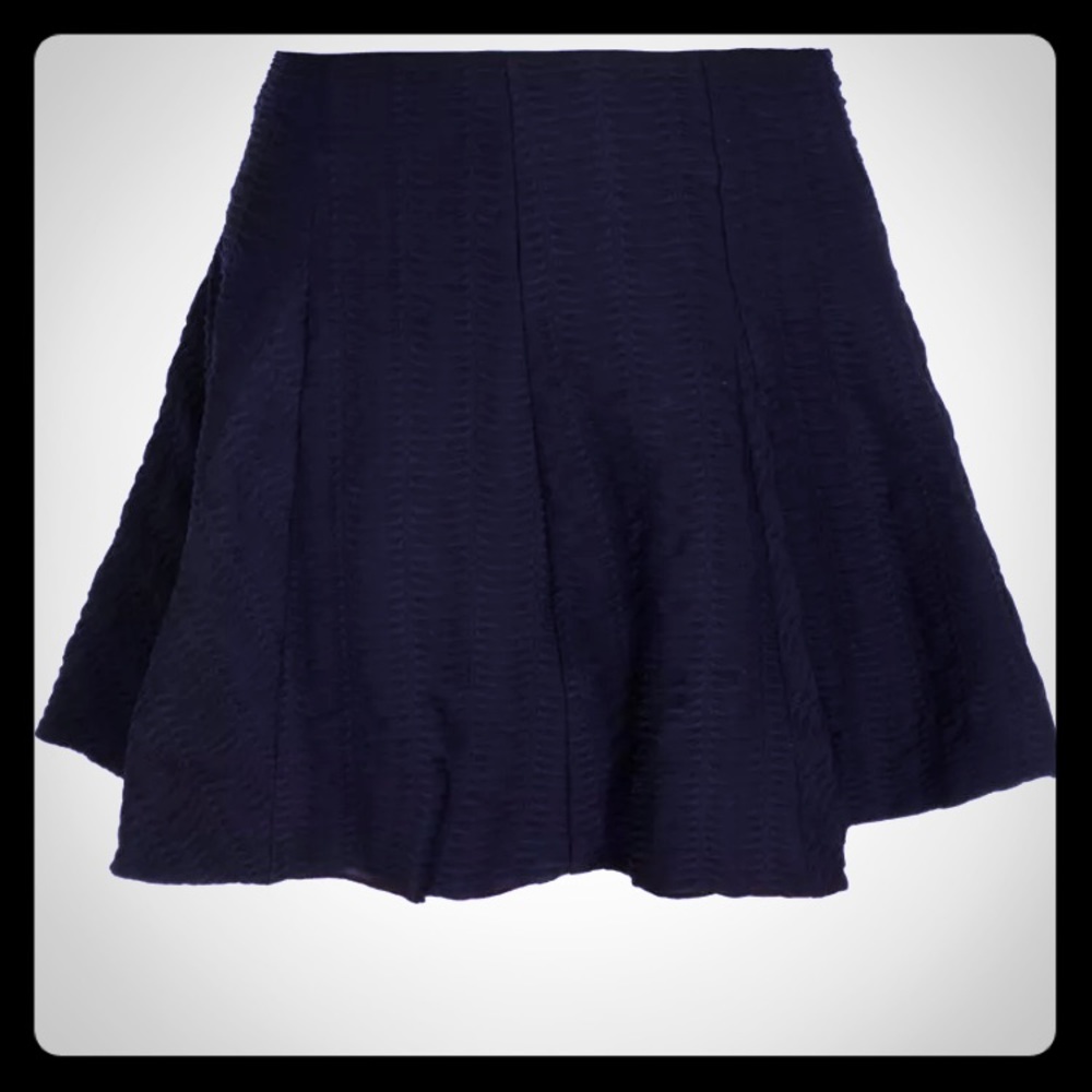 Rag & Bone Black Textured Niki Flare Skirt Full