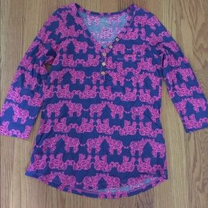 Lilly Pulitzer Palmetto Top, size Medium -Elephant