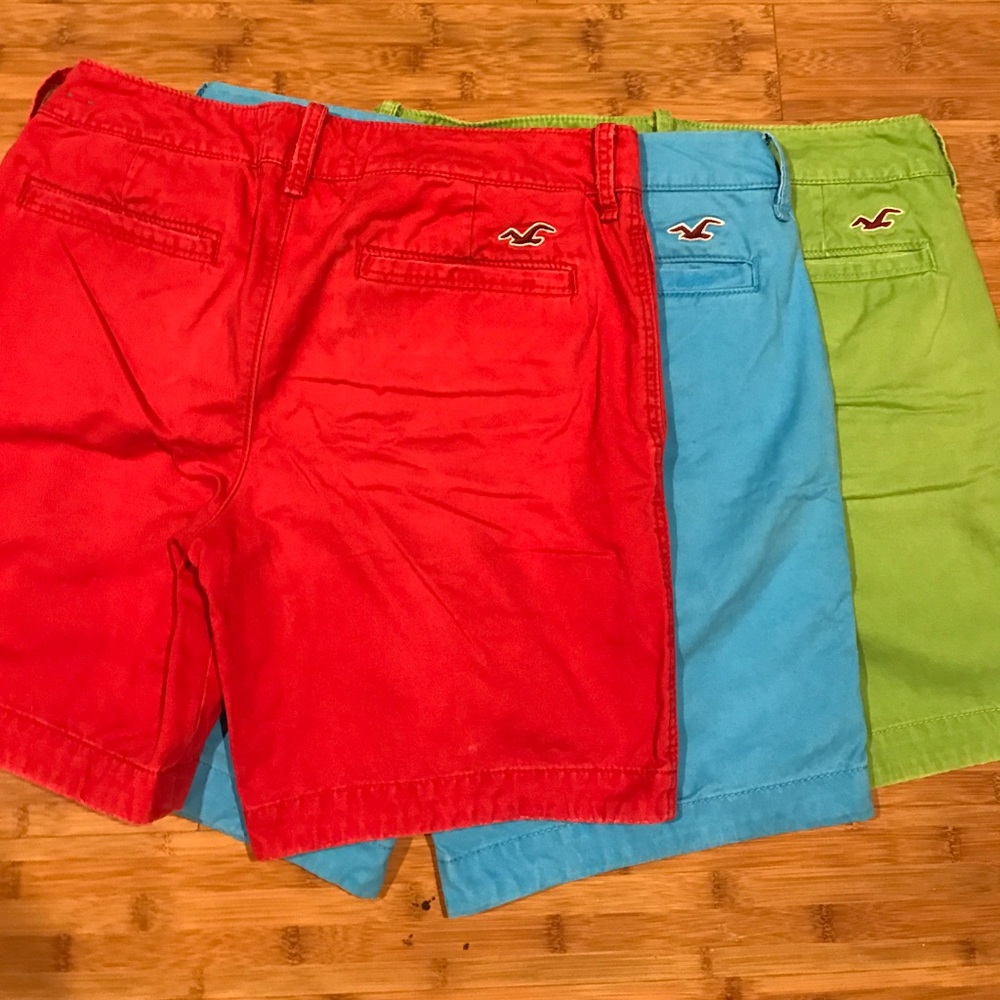 Hollister Shorts BUNDLE!! (Red,Blue,Green)