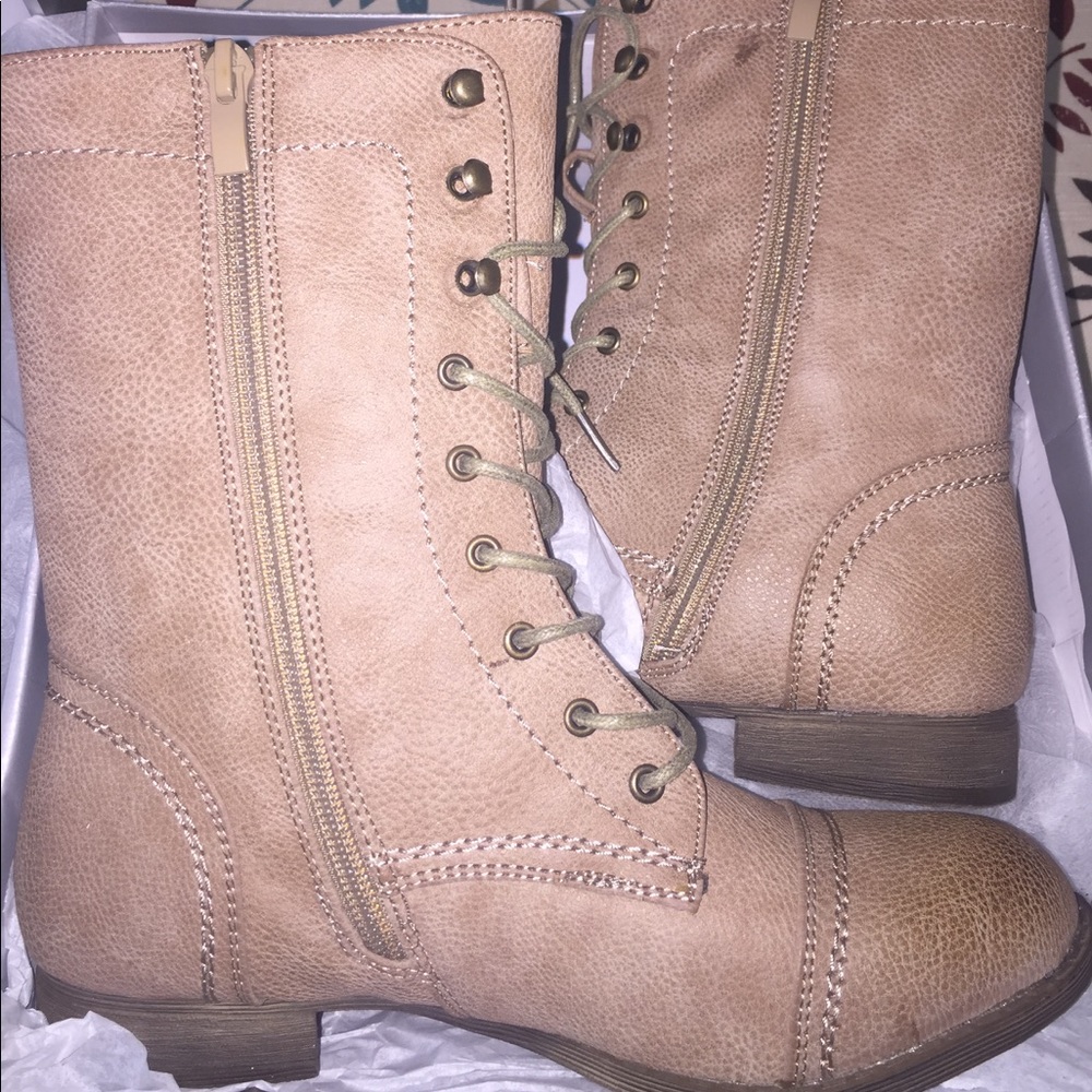 Brand new never worn taupe combat boots!