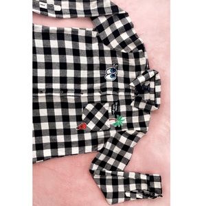 Plaid button down with patches