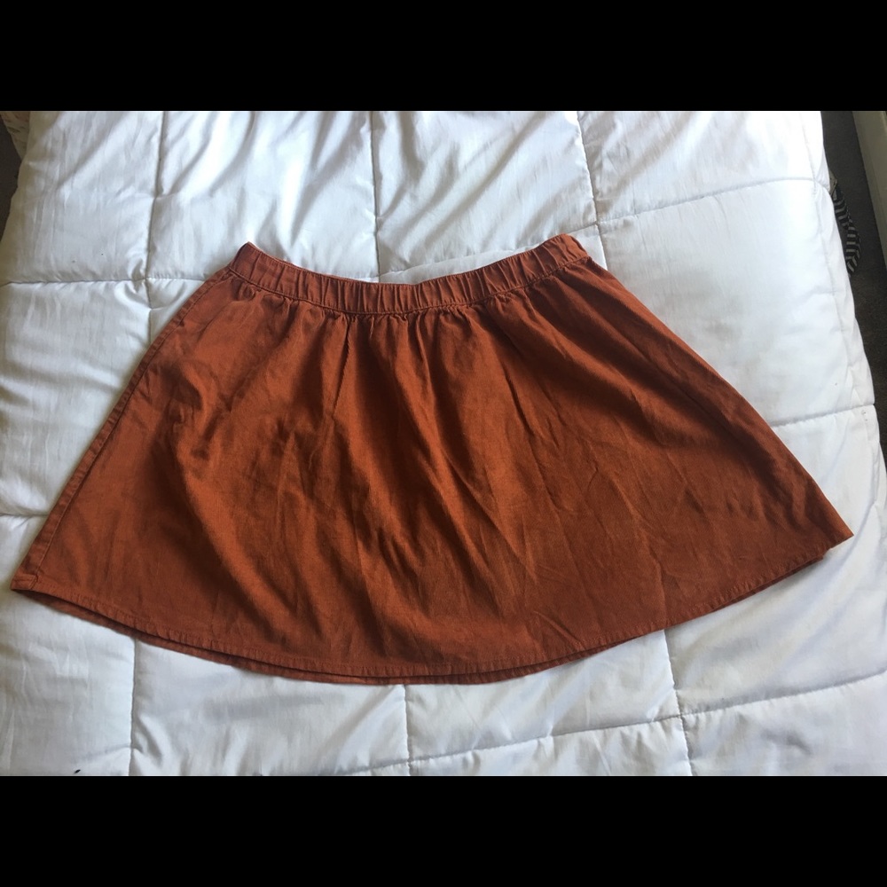 Rust Corduroy Circle Skirt