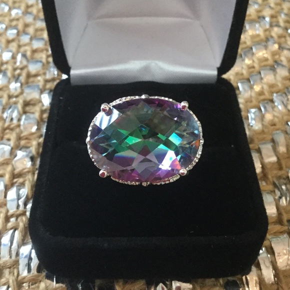 Gem & Mineral Jewelry - Artistic Oval Imperial Mystic Topaz Ring