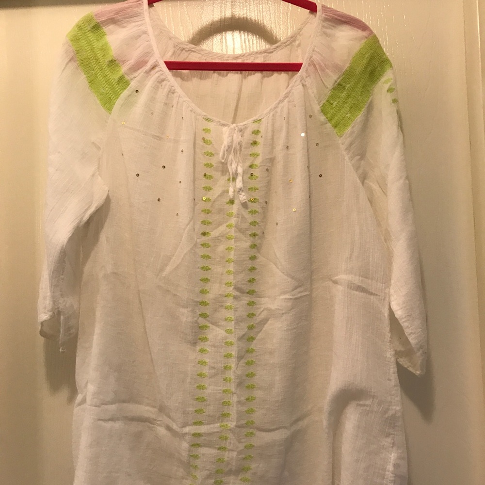 Gauze peasant top