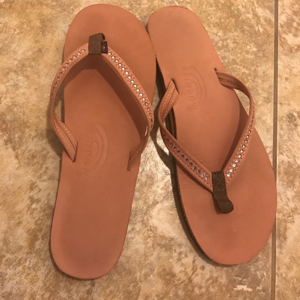 Pink Swarovski crystal Rainbow Sandals