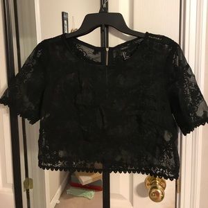 Lace, see through crop top
