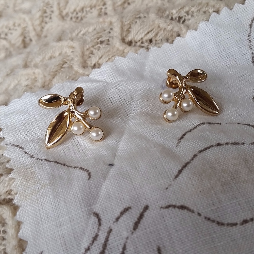 Leaves and Berries Statement Earrings