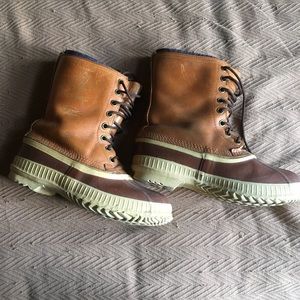 Sorel Snow Boots Leather Rubber Wool Lined