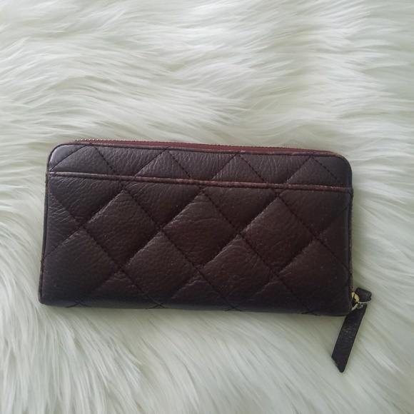 Kate Spade oxblood Quilted Zip Around Wallet - Picture 2 of 8